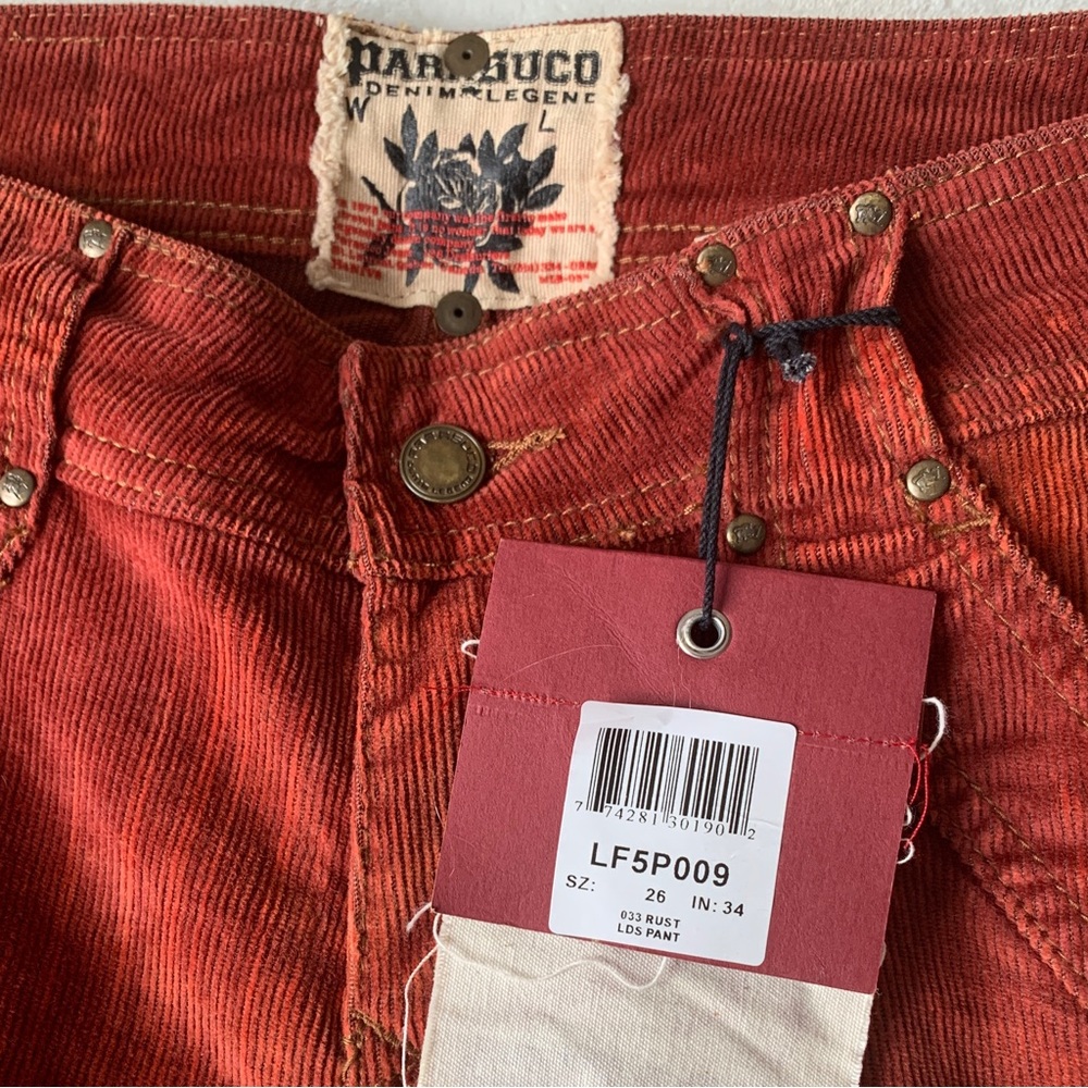 NWT Vintage Parasuco Corduroy Flared Pants Jeans Low Rise Extra Long 23 - Picture 8 of 8